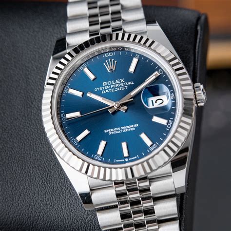 blue and white faced rolex|Rolex datejust 41 blue face.